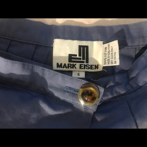 Mark Eisen Light Blue Pleated Style Mini Skirt - Picture 2 of 4